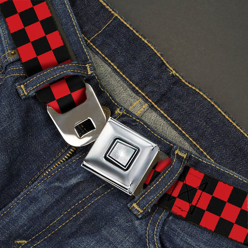 Starburst Seatbelt Belt - Checker Black/Red Webbing Seatbelt Belts Buckle-Down, Inc.