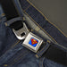 Superman Full Color Blue Seatbelt Belt - Black Webbing Seatbelt Belts DC Comics   