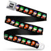 SOUTH PARK Title Logo Full Color Black/White Seatbelt Belt - South Park Boys Faith Hilling Butt Scratch Poses Black Webbing Seatbelt Belts Comedy Central