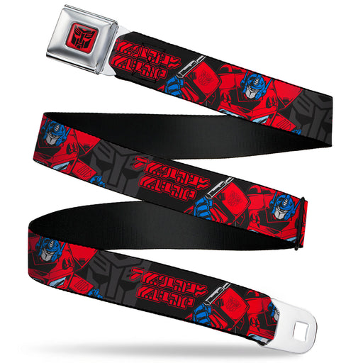 Transformers Autobots Icon Full Color Red/Black Seatbelt Belt - Transformers Generations Optimus Prime Pose and Autobot Icon Black/Gray/Red Webbing Seatbelt Belts Hasbro   