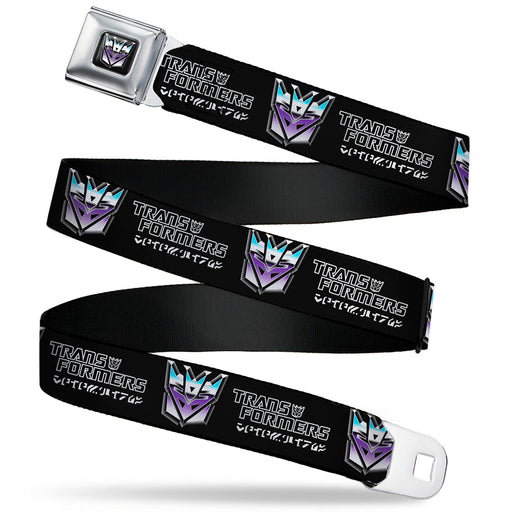 Transformers Decepticons Icon Full Color Black/Grays/Purples Seatbelt Belt - TRANSFORMERS Decepticons Cybertronian Icon Black/Grays/Purples Webbing Seatbelt Belts Hasbro   