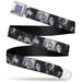 BEETLEJUICE Text Logo Full Color Purple/White Seatbelt Belt - Beetlejuice Character Face Blocks Black/White Webbing Seatbelt Belts Warner Bros. Horror Movies   