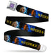 BEETLEJUICE Text Logo Full Color Purple/White Seatbelt Belt - BEETLEJUICE Title Logo and Expressions Black Webbing Seatbelt Belts Warner Bros. Horror Movies