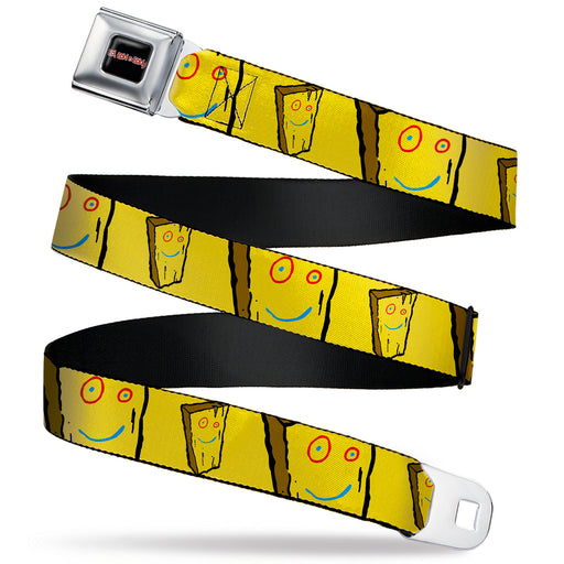 ED EDD N EDDY Title Logo Full Color Black/White/Red Seatbelt Belt - Ed Edd n Eddy Plank Smiling Face Yellow Webbing Seatbelt Belts Warner Bros. Animation   
