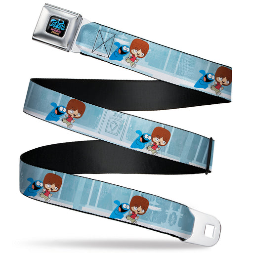 FOSTER'S HOME FOR IMAGINARY FRIENDS Title Logo Black/Multi Color Seatbelt Belt - Foster's Home for Imaginary Friends Mac and Bloo Pose Blues Webbing Seatbelt Belts Warner Bros. Animation   
