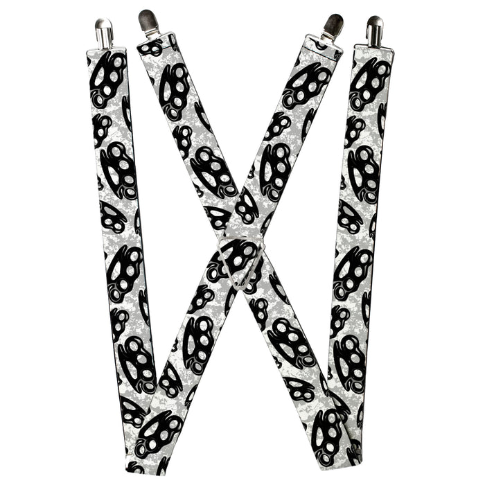 Suspenders - 1.5" - Brass Knuckles White/Gray/Black Suspenders Buckle-Down, Inc.