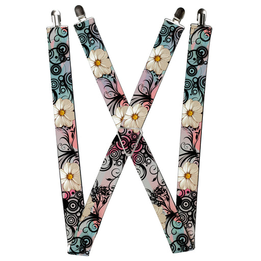 Suspenders - 1.5" - Flowers w/Filigree Pink Suspenders Buckle-Down, Inc.