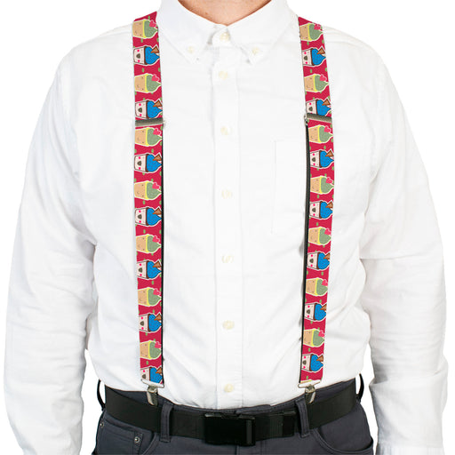 Suspenders - 1.5" - Happy Cupcakes/Dots Pink/Green Suspenders Buckle-Down, Inc.