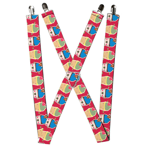 Suspenders - 1.5" - Happy Cupcakes/Dots Pink/Green Suspenders Buckle-Down, Inc.