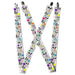 Suspenders - 1.5" - Music Notes Stars White/Black/Multi Color Suspenders Buckle-Down, Inc.