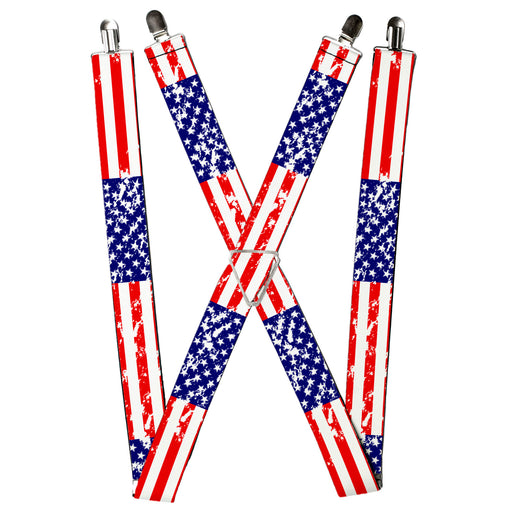 Suspenders - 1.5" - United States Flags CLOSE-UP Weathered Suspenders Buckle-Down, Inc.