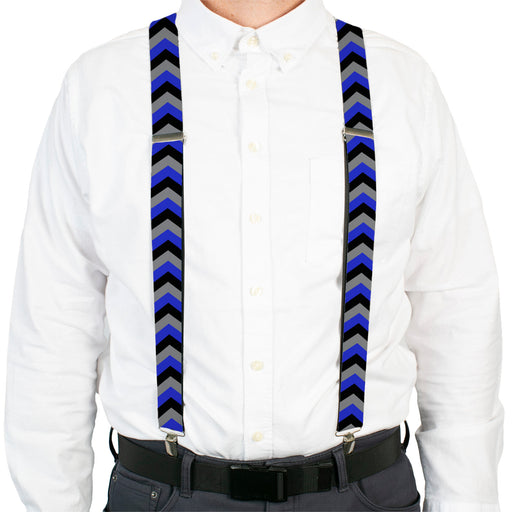 Suspenders - 1.5" - Chevron Blue/Black/Gray Suspenders Buckle-Down, Inc.