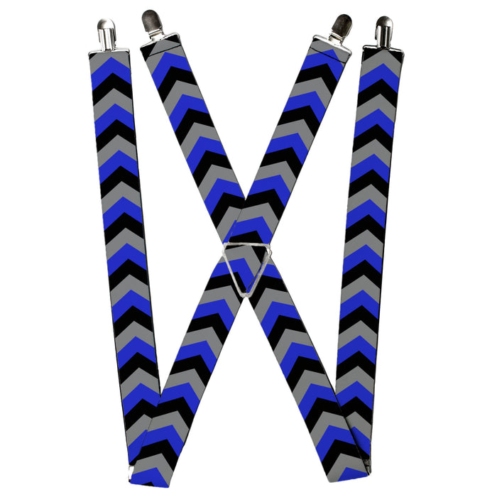 Suspenders - 1.5" - Chevron Blue/Black/Gray Suspenders Buckle-Down, Inc.