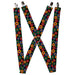 Suspenders - 1.5" - Psychedelic Daisies Black/Multi Color Suspenders Buckle-Down, Inc.