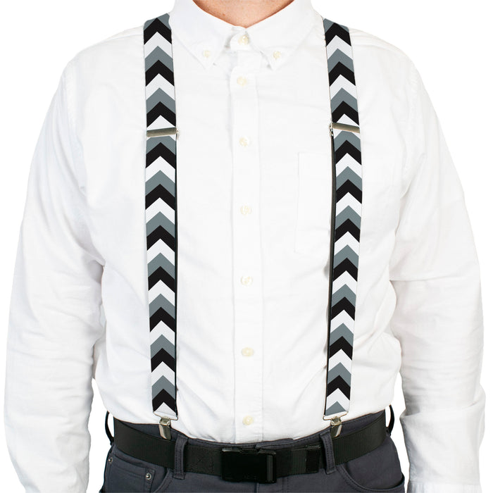 Suspenders - 1.5" - Chevron White/Gray/Black Suspenders Buckle-Down, Inc.