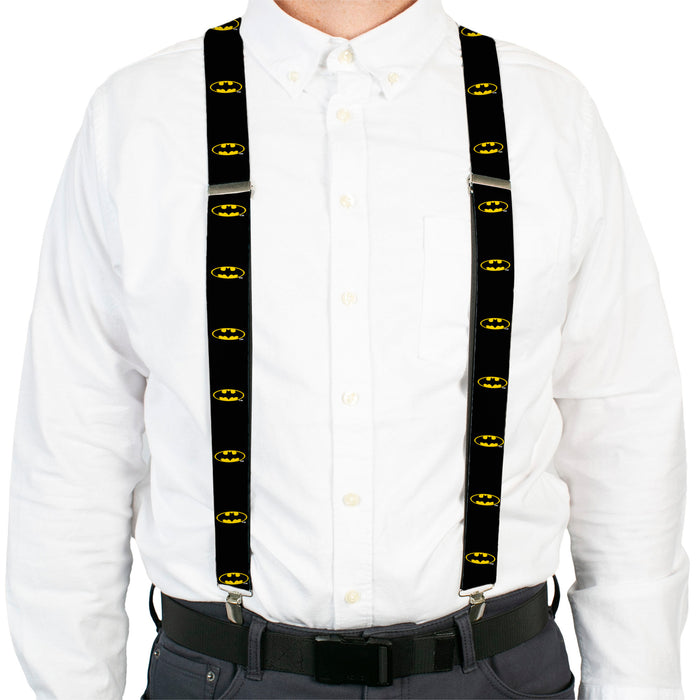 Suspenders - 1.5" - Batman Shield Black/Yellow Suspenders DC Comics