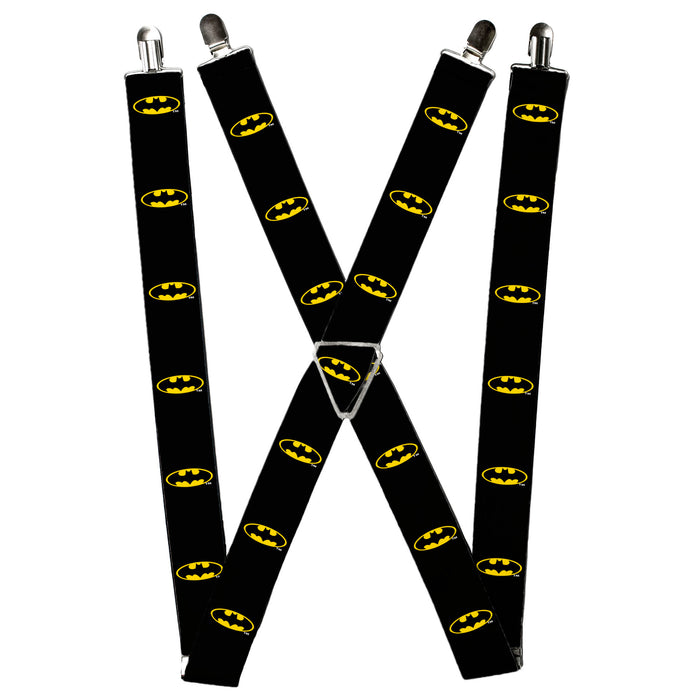 Suspenders - 1.5" - Batman Shield Black/Yellow Suspenders DC Comics