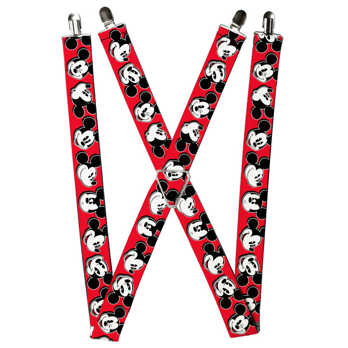 Suspenders - 1.5" - Mickey Mouse Expressions Red/Black/White Suspenders Disney