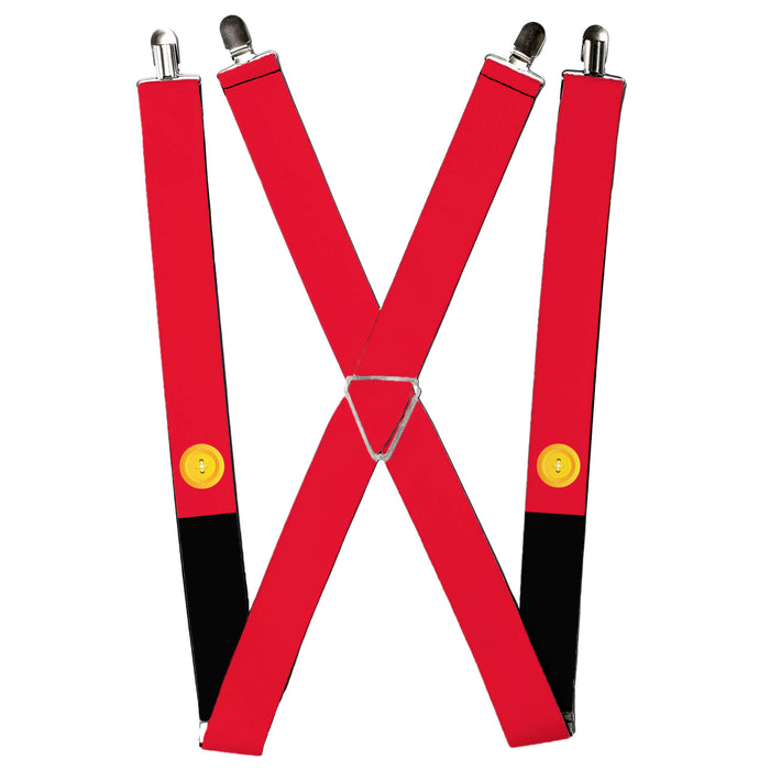 Suspenders - 1.5" - Mickey Mouse Bounding Buttons Black/Red/Yellows Suspenders Disney