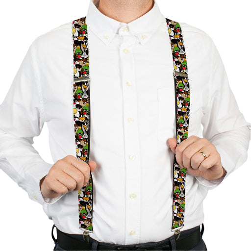 Suspenders - 1.5" - Looney Tunes 6-Character Stacked Collage3 Suspenders Looney Tunes