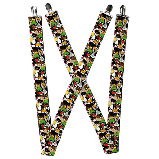 Suspenders - 1.5" - Looney Tunes 6-Character Stacked Collage3 Suspenders Looney Tunes