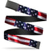 Web Belt Blank Black Buckle - American Flag Vivid CLOSE-UP Webbing Web Belts Buckle-Down   