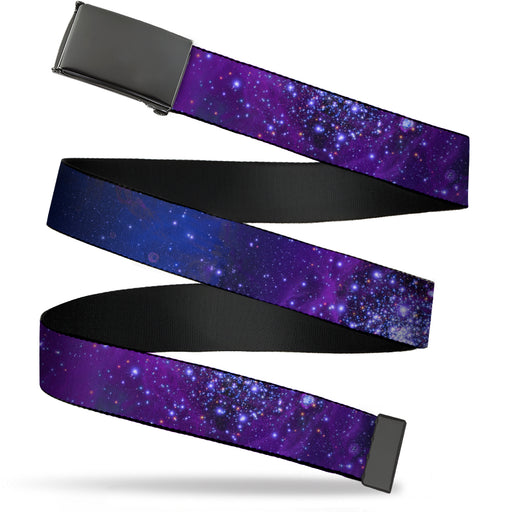 Web Belt Blank Black Buckle - Galaxy Blues/Purples Webbing Web Belts Buckle-Down   
