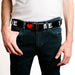 Web Belt Blank Black Buckle - I "Heart" ANIME Bold Black/White/Red Webbing Web Belts Buckle-Down   
