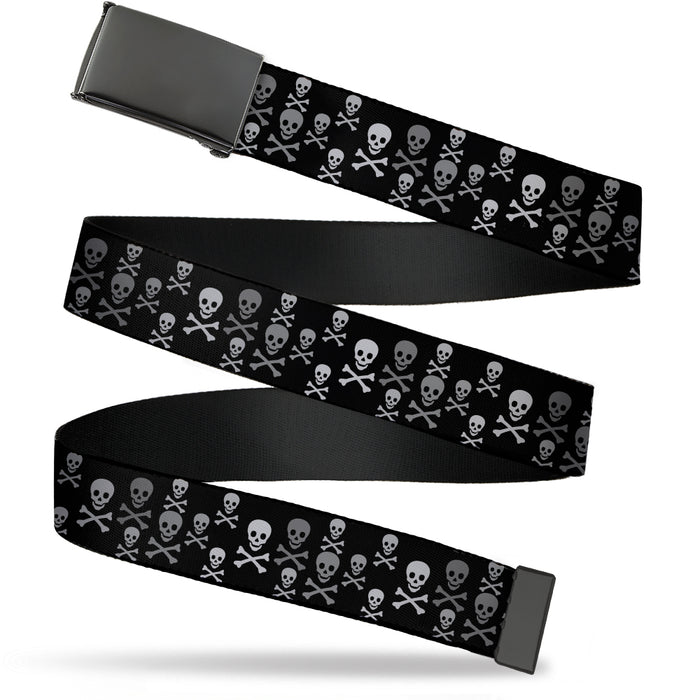 Web Belt Blank Black Buckle - Multi Skull Black/Gray Webbing Web Belts Buckle-Down   