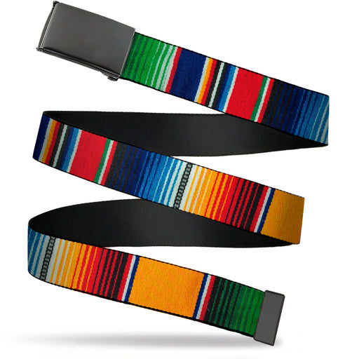 Web Belt Blank Black Buckle - Zarape2 Vertical Multi Color Stripe Webbing Web Belts Buckle-Down   