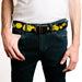 Web Belt Blank Black Buckle - Smiley Face Splatter Scattered Black/Yellow Webbing Web Belts Buckle-Down   