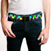 Web Belt Blank Black Buckle - Smiley Sad Face Checker Multi Color/White Webbing Web Belts Buckle-Down   