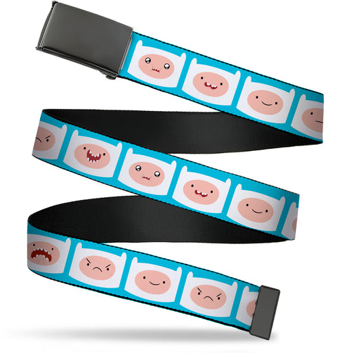 Web Belt Blank Black Buckle - Adventure Time Finn Expressions Blue Webbing Web Belts Cartoon Network   