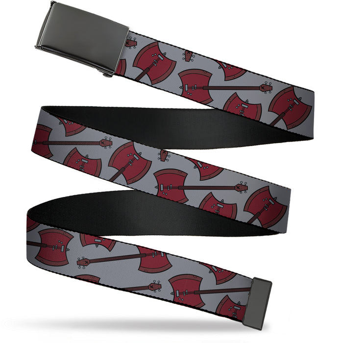 Web Belt Blank Black Buckle - Adventure Time Marceline's Axe Bass Scattered Gray Webbing Web Belts Cartoon Network   