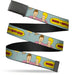 Web Belt Blank Black Buckle - BEAVIS AND BUTT-HEAD Couch Pose and Title Logo Light Blue Webbing Web Belts MTV