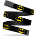 Black Buckle Web Belt - Batman Shield Black/Yellow Webbing Web Belts DC Comics   