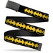 Black Buckle Web Belt - Bat Signal-3 Black/Yellow/Black Webbing Web Belts DC Comics   