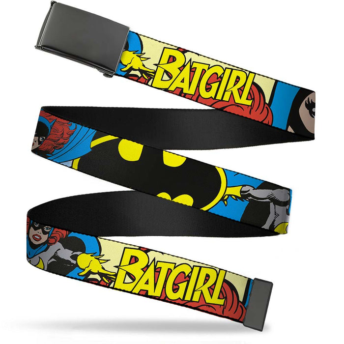 Black Buckle Web Belt - BATGIRL in Action w/Face CLOSE-UP Webbing Web Belts DC Comics   