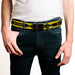 Black Buckle Web Belt - BATMAN/Logo Stripe Yellow/Black Webbing Web Belts DC Comics   