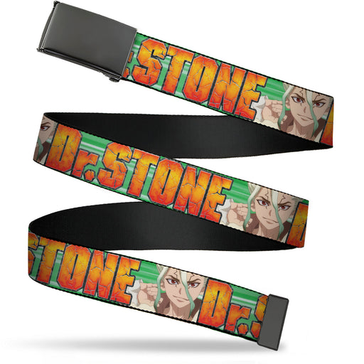 Web Belt Blank Black Buckle - DR. STONE Title Logo and Suika Face Close-Up Greens Webbing Web Belts Crunchyroll   