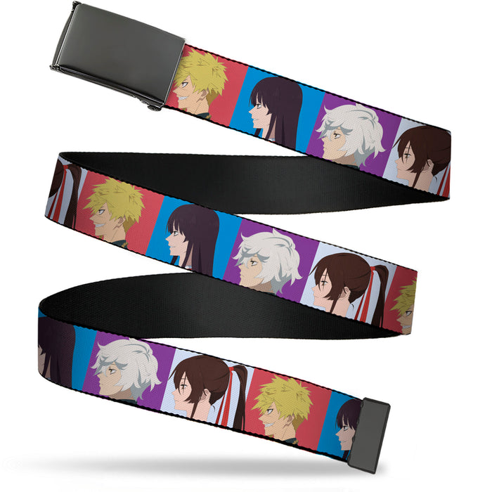 Web Belt Blank Black Buckle - Hell's Paradise Gabimaru Sagiri Chobe and Toma Profile Blocks Multi Color Webbing Web Belts Crunchyroll   