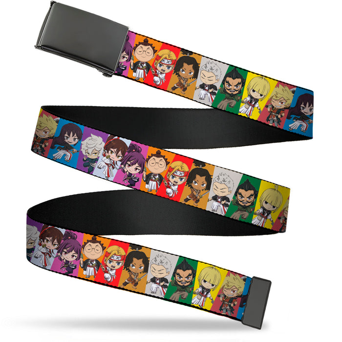 Web Belt Blank Black Buckle - Hell's Paradise Chibi Convicts and Yamada Clan Character Blocks Multi Color Webbing Web Belts Crunchyroll   