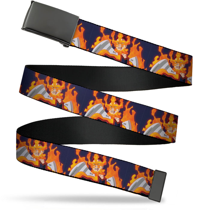 Web Belt Blank Black Buckle - My Hero Academia Flame Hero Endeavor Pose Blue Webbing Web Belts Crunchyroll   