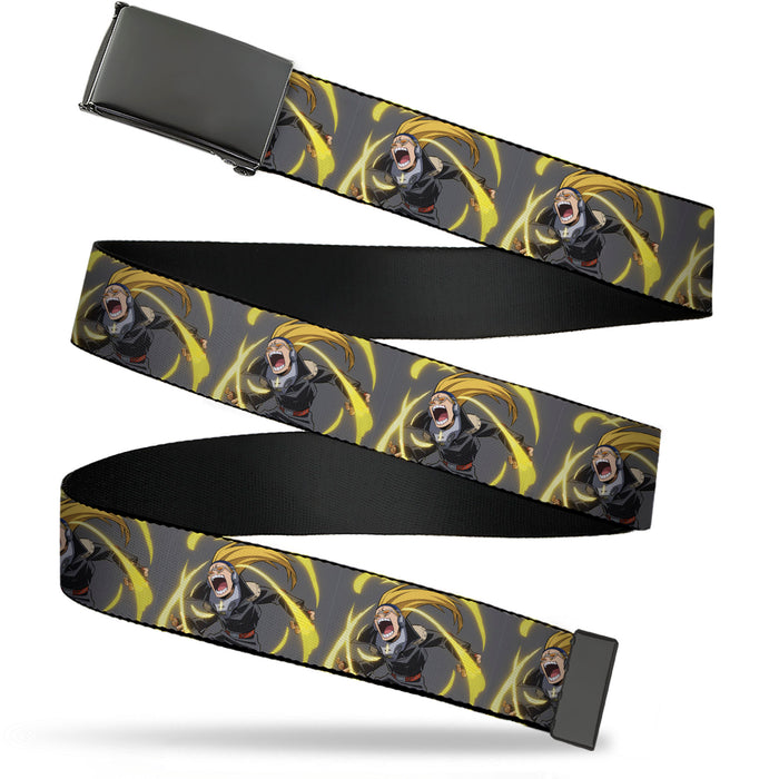 Web Belt Blank Black Buckle - My Hero Academia Hizashi Yamada Present Mic Screaming Pose Gray Webbing Web Belts Crunchyroll   