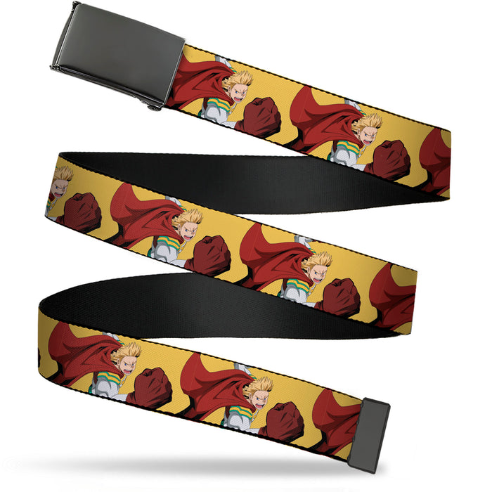 Web Belt Blank Black Buckle - My Hero Academia Mirio Togata Upper Cut Pose Yellow Webbing Web Belts Crunchyroll   