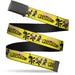 Web Belt Blank Black Buckle - MY HERO ACADEMIA Chibi Trio Action Poses and Title Logo Yellow Webbing Web Belts Crunchyroll   