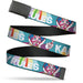 Web Belt Blank Black Buckle - Candy Land KANDY RULES King Kandy Pose Teal/Multi Color Webbing Web Belts Hasbro   