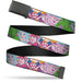 Web Belt Blank Black Buckle - Candy Land Character Lineup Stripe Multi Color Webbing Web Belts Hasbro   