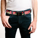 Web Belt Blank Black Buckle - COWBOY BEBOP Spike and Faye Back to Back Pose and Title Logo Red/White Webbing Web Belts Crunchyroll   