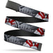 Web Belt Blank Black Buckle - SOLO LEVELING Sung Jinwoo Anime Expo Pose Grays/Red Webbing Web Belts Crunchyroll   